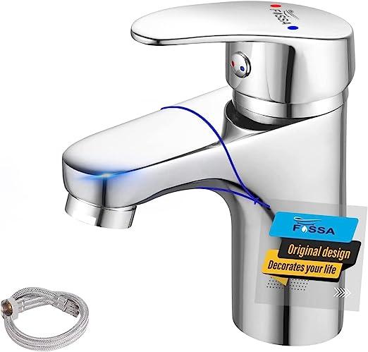 Fossa Taps for Bathroom Sink Chrome Basin Mixer Tap Brass Modern Single Handle Bathroom Faucet FSLF-001