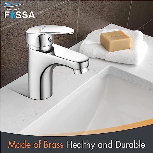 Fossa Taps for Bathroom Sink Chrome Basin Mixer Tap Brass Modern Single Handle Bathroom Faucet FSLF-001